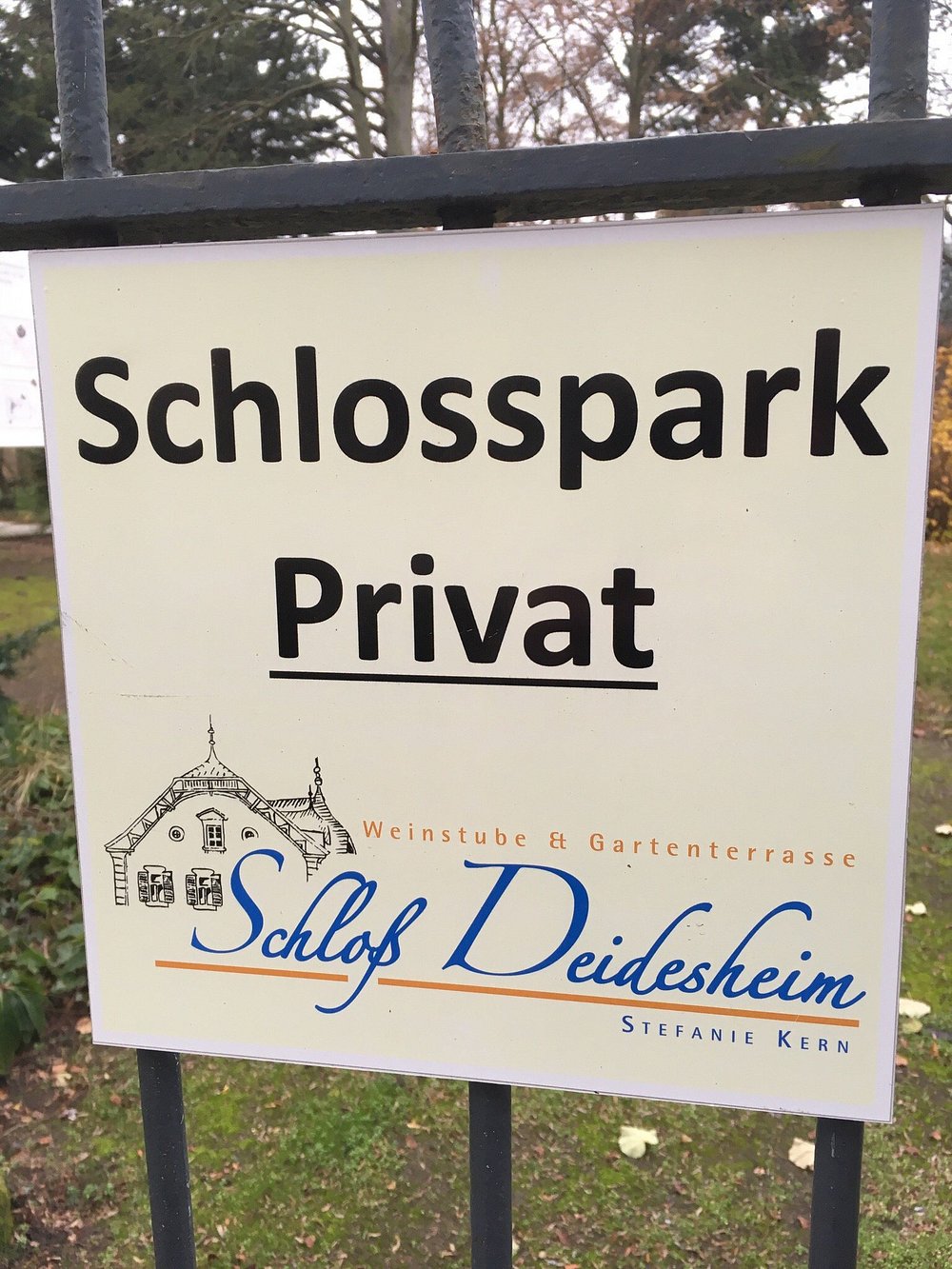 Schlosspark Tafel